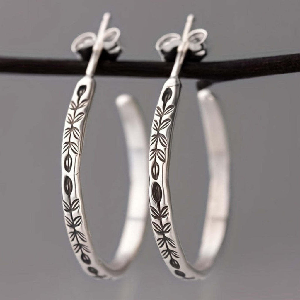 Sleek Silvery Hoop Earrings