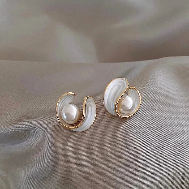Antoinette Luxe White Opal Earrings