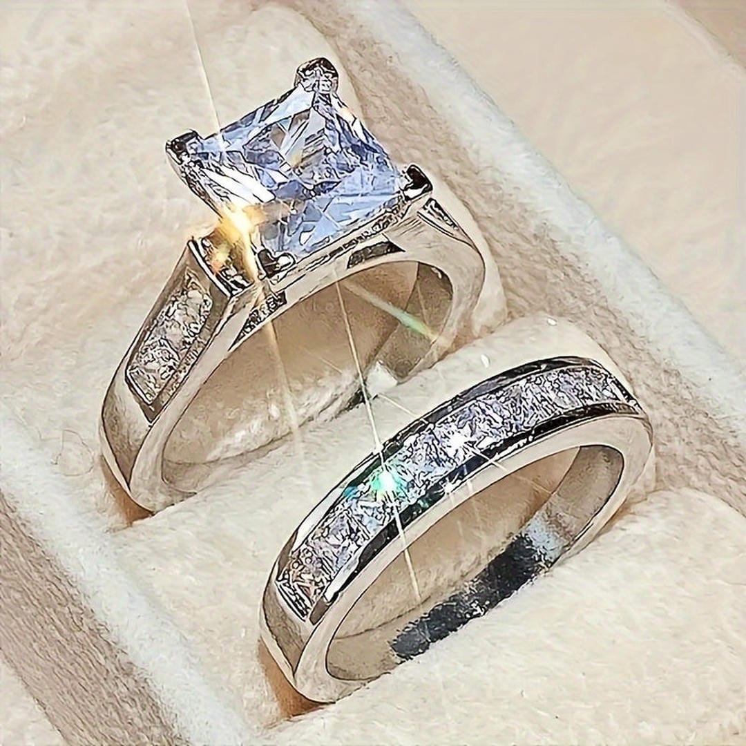 Princess Cut Bridal Ring Set