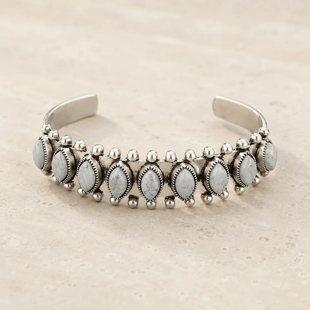 Boho Horse Eye Stone Bangle