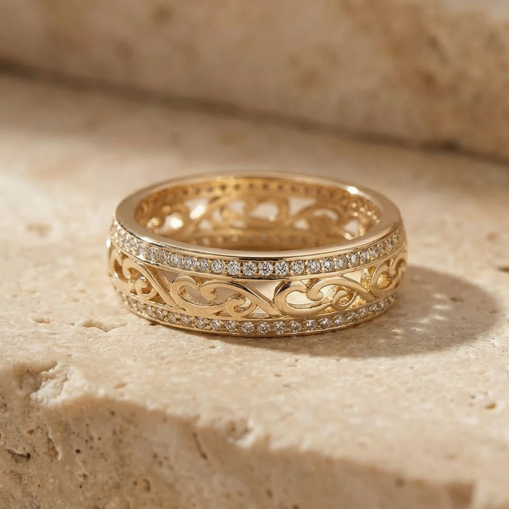 Bright Hollow Gold Ring