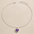 Heart Shape Halo Pendant Necklace