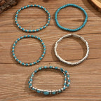 Bohemian Turquoise Beaded Bracelet Set