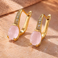 Lustrous Pink Statement Earrings