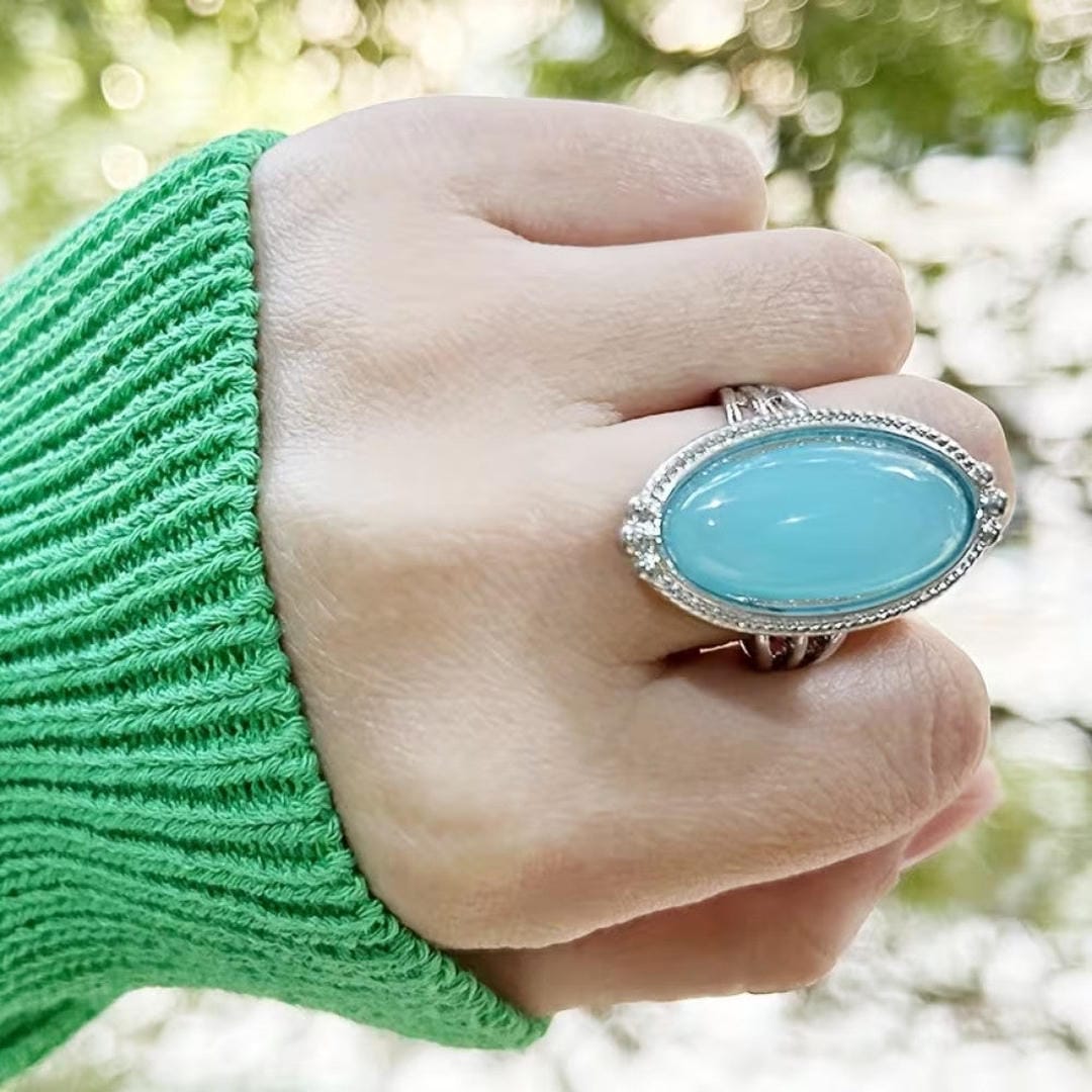 Vintage Silver Turquoise Statement Ring