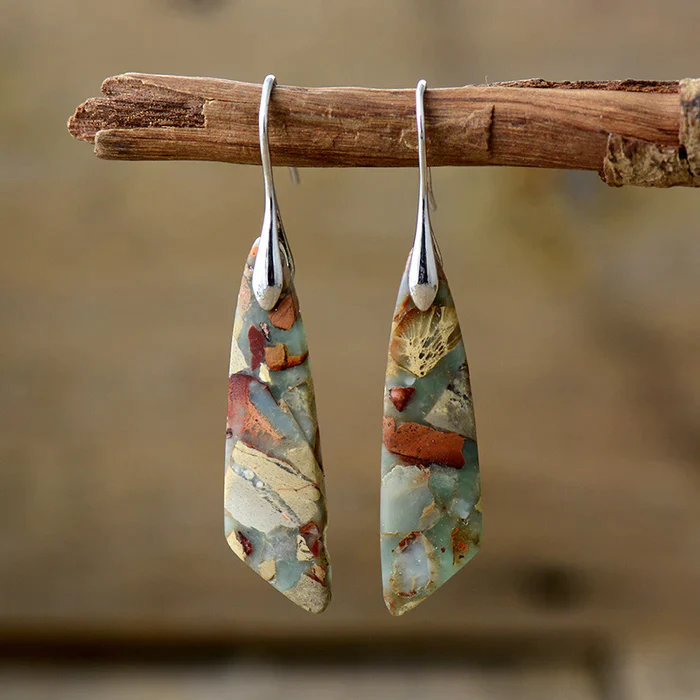 Vintage Stone Charm Earrings